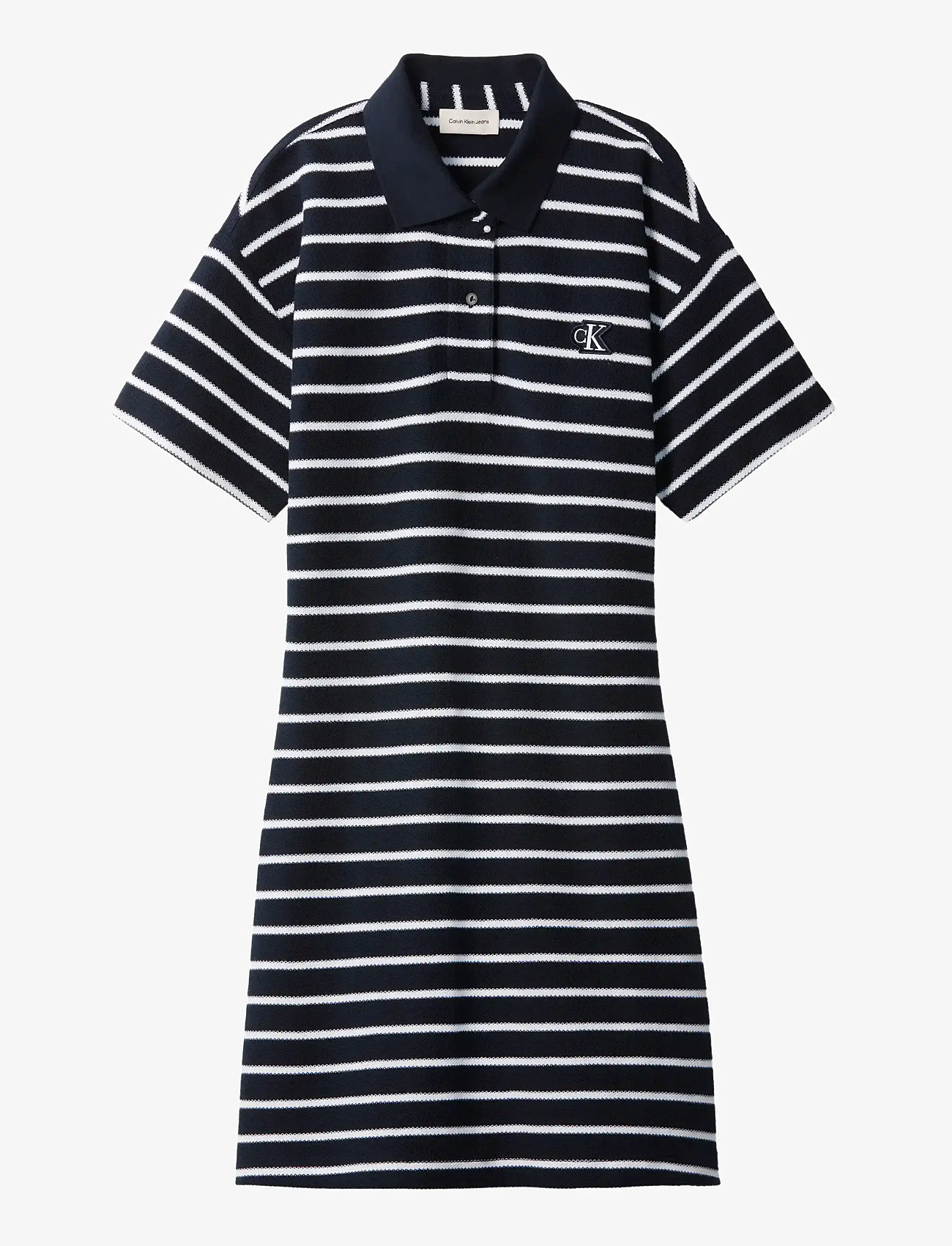 Calvin Klein Jeans - SS STRIPED PIQUE POLO MINI DRESS - dark sapphire - 1