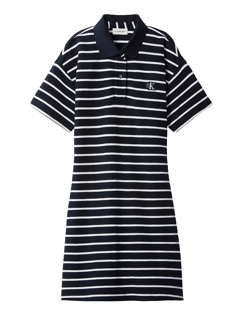 Calvin Klein Jeans - SS STRIPED PIQUE POLO MINI DRESS - dark sapphire - 1