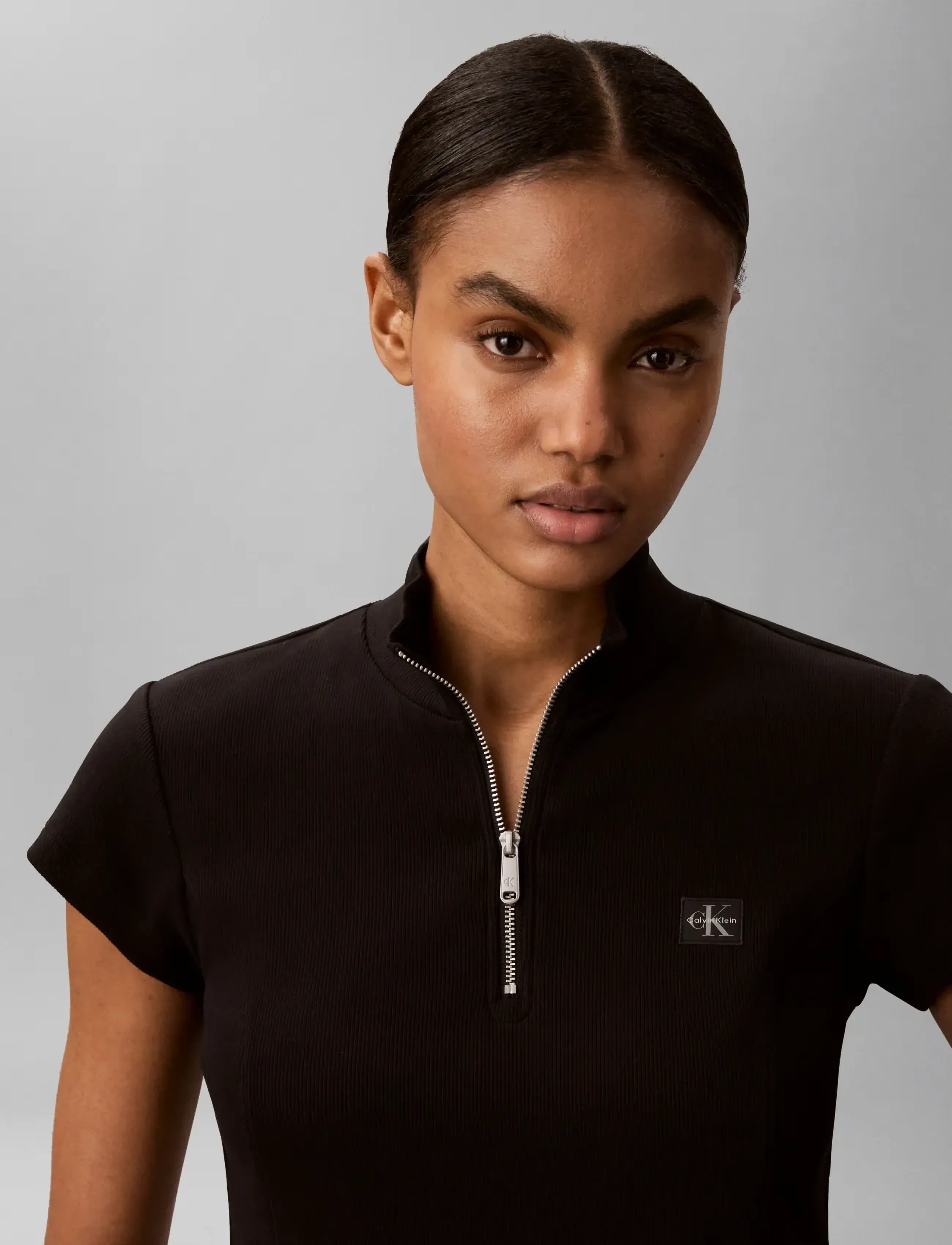 Calvin Klein Jeans - SS HERITAGE LABEL TOP - crop tops - black - 3