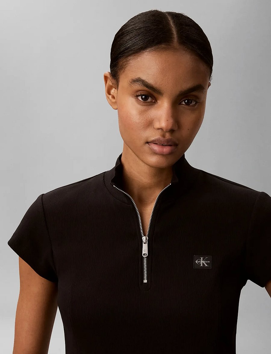 Calvin Klein Jeans - SS HERITAGE LABEL TOP - lühikesed topid - black - 3
