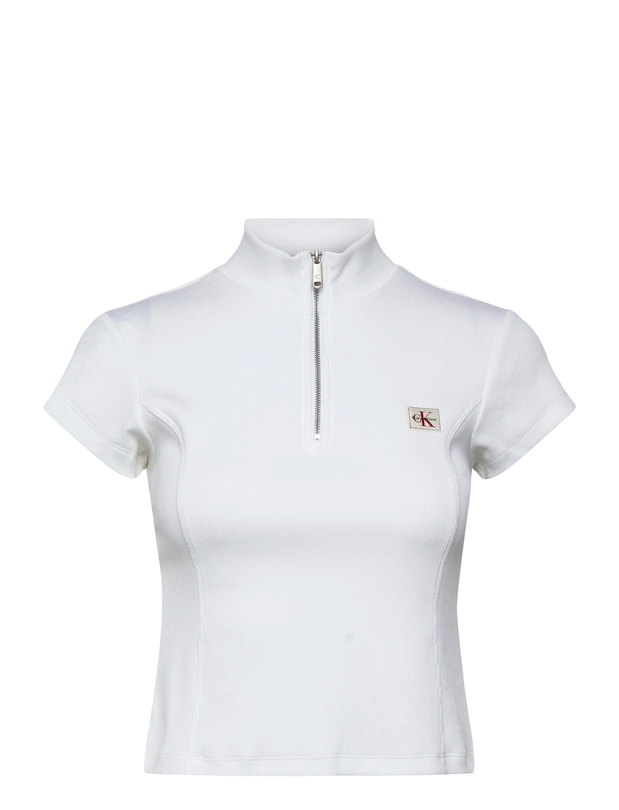 Calvin Klein Jeans SS HERITAGE LABEL TOP - Nyheder - BRIGHT WHITE / white