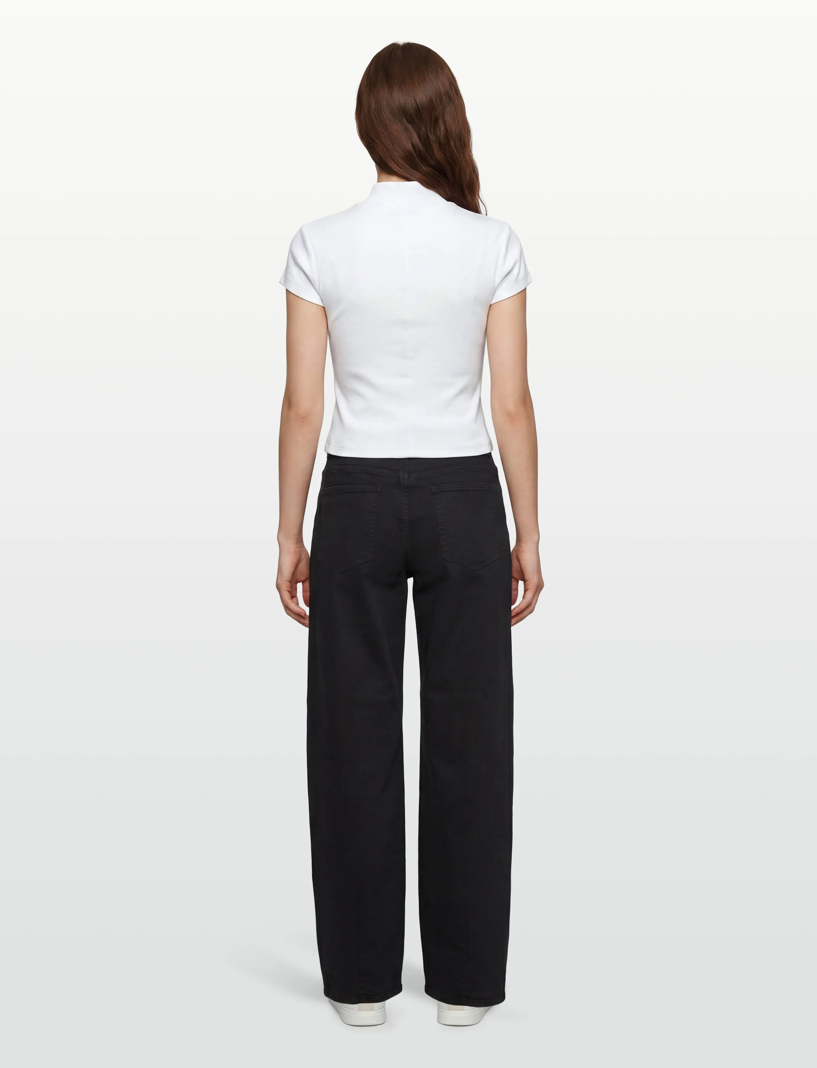 Calvin Klein Jeans - SS HERITAGE LABEL TOP - crop tops - bright white - 4