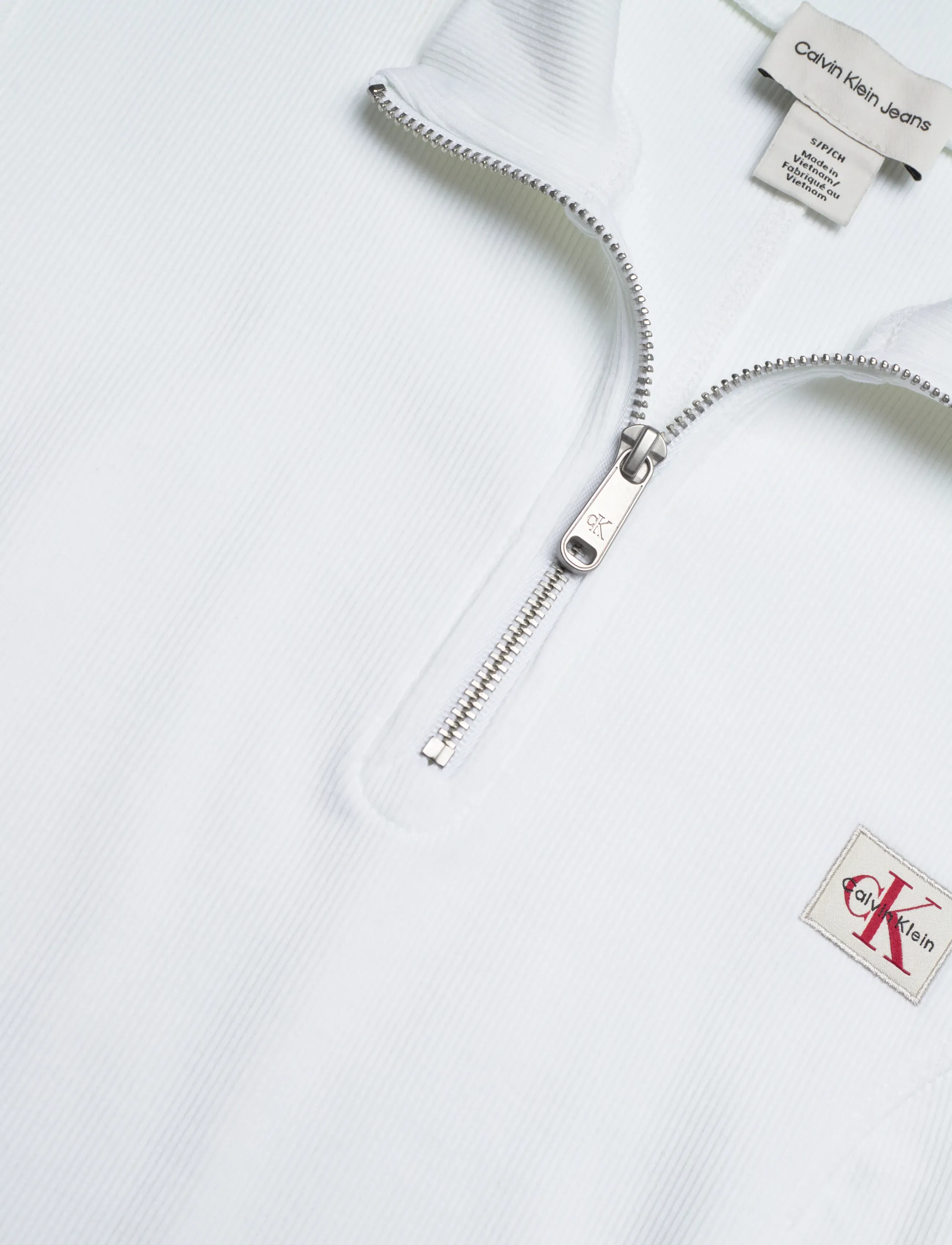 Calvin Klein Jeans - SS HERITAGE LABEL TOP - nabapluusid - bright white - 2