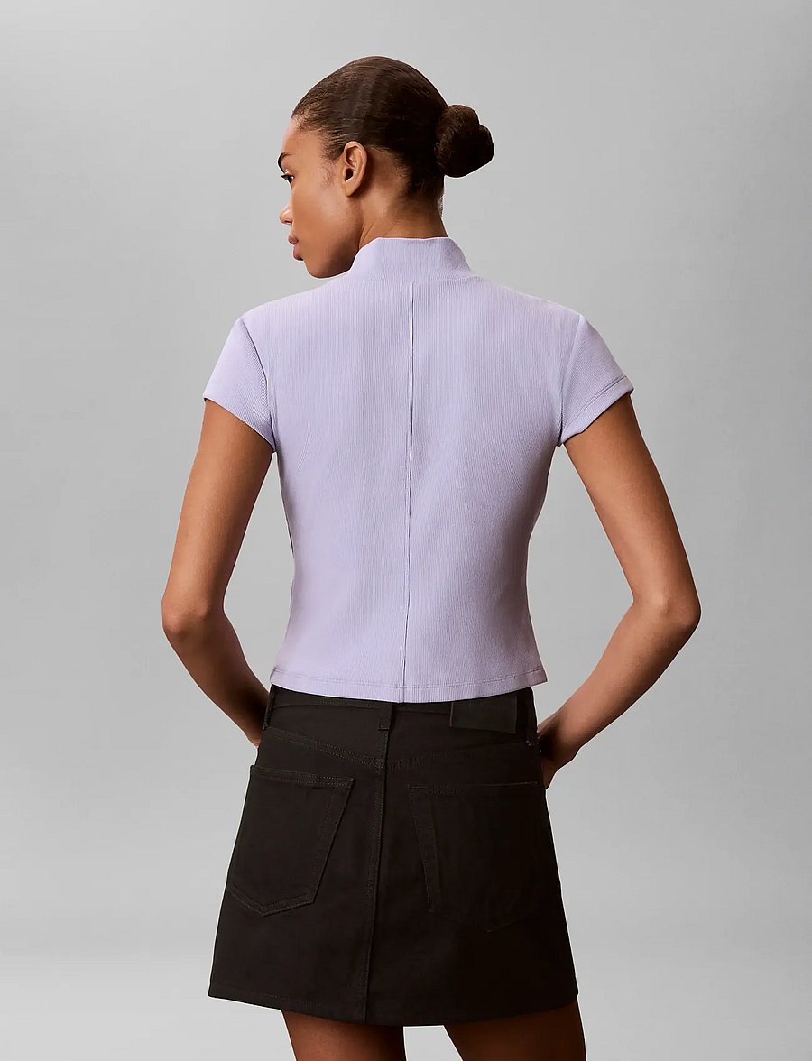 Calvin Klein Jeans - SS HERITAGE LABEL TOP - crop tops - cosmic sky - 2