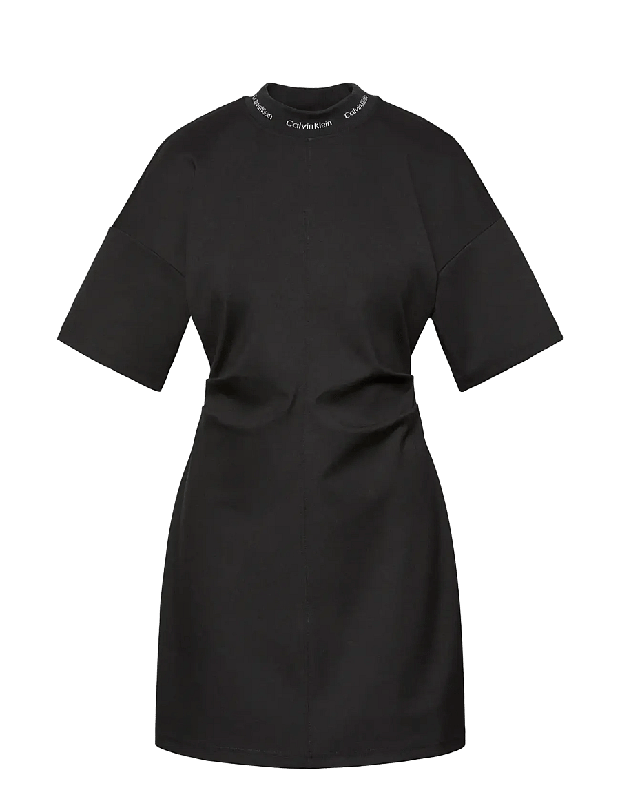 Calvin Klein Jeans - SS LOGO RIB INTERLOCK T-SHIRT DR - t-shirtkjoler - black - 1