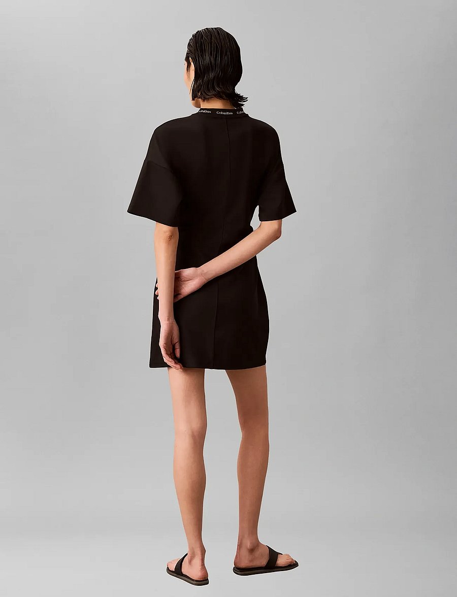 Calvin Klein Jeans - SS LOGO RIB INTERLOCK T-SHIRT DR - t-shirtkjoler - black - 2