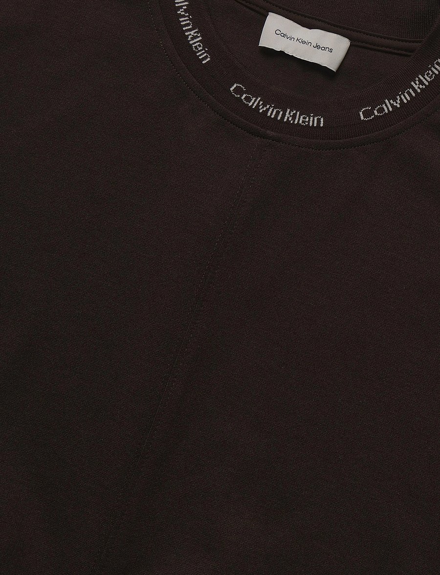 Calvin Klein Jeans - SS LOGO RIB INTERLOCK T-SHIRT DR - t-shirtkjoler - dark coffee - 2