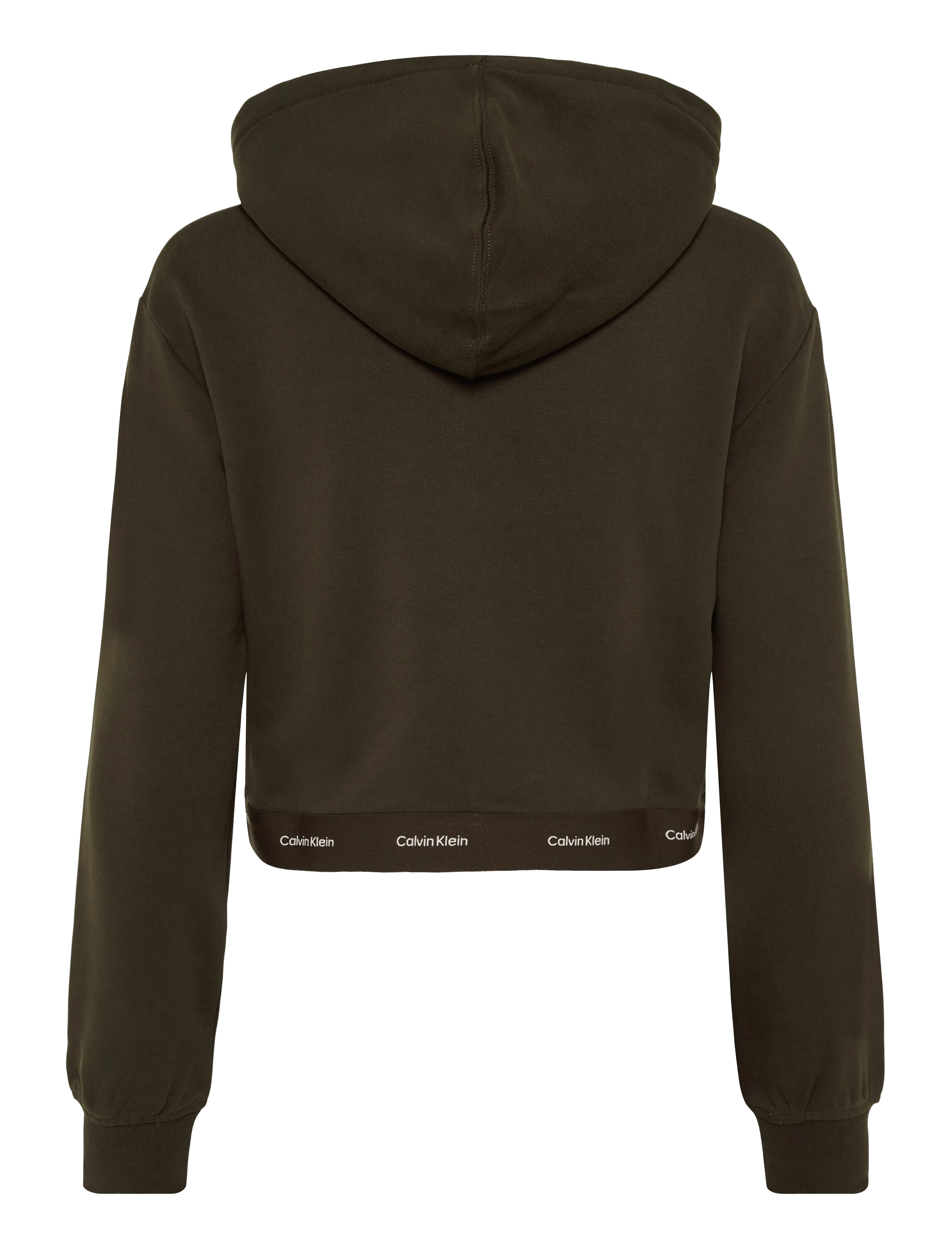 Calvin Klein Jeans - LS TERRY LOGO WAIST CROPPED FZ H - crop tops - dark coffee - 2