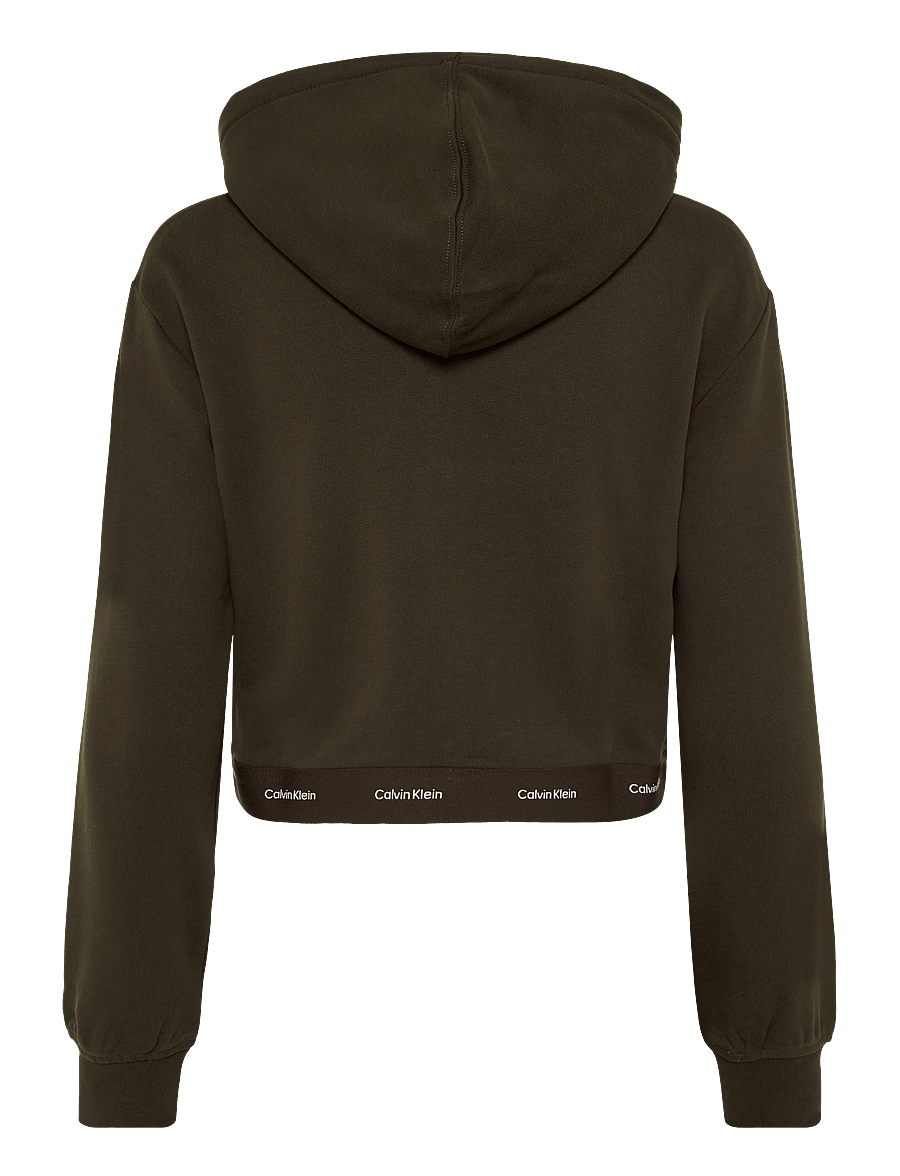 Calvin Klein Jeans - LS TERRY LOGO WAIST CROPPED FZ H - crop tops - dark coffee - 2