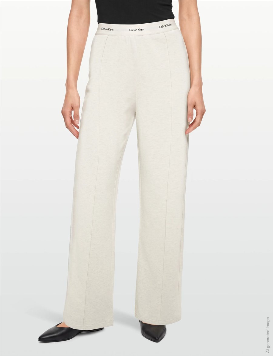 Calvin Klein Jeans - TERRY LOGO WAISTBAND TRACK PANT - hverdags stil - vanilla heather - 3