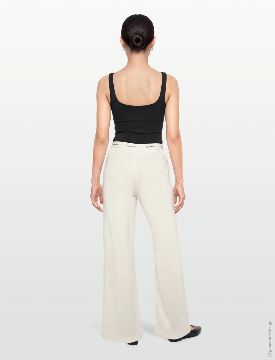 Calvin Klein Jeans - TERRY LOGO WAISTBAND TRACK PANT - hverdags stil - vanilla heather - 4