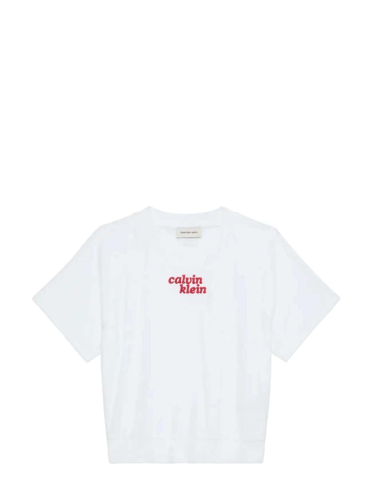 Calvin Klein Jeans SS TOWEL TERRY CROPPED SWEATSHIR - Nyheder - BRIGHT WHITE / white