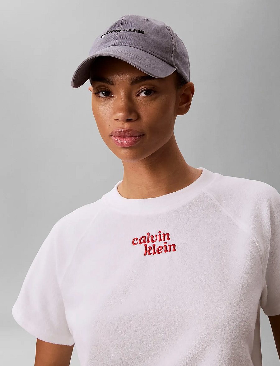 Calvin Klein Jeans - SS TOWEL TERRY CROPPED SWEATSHIR - crop tops - bright white - 3