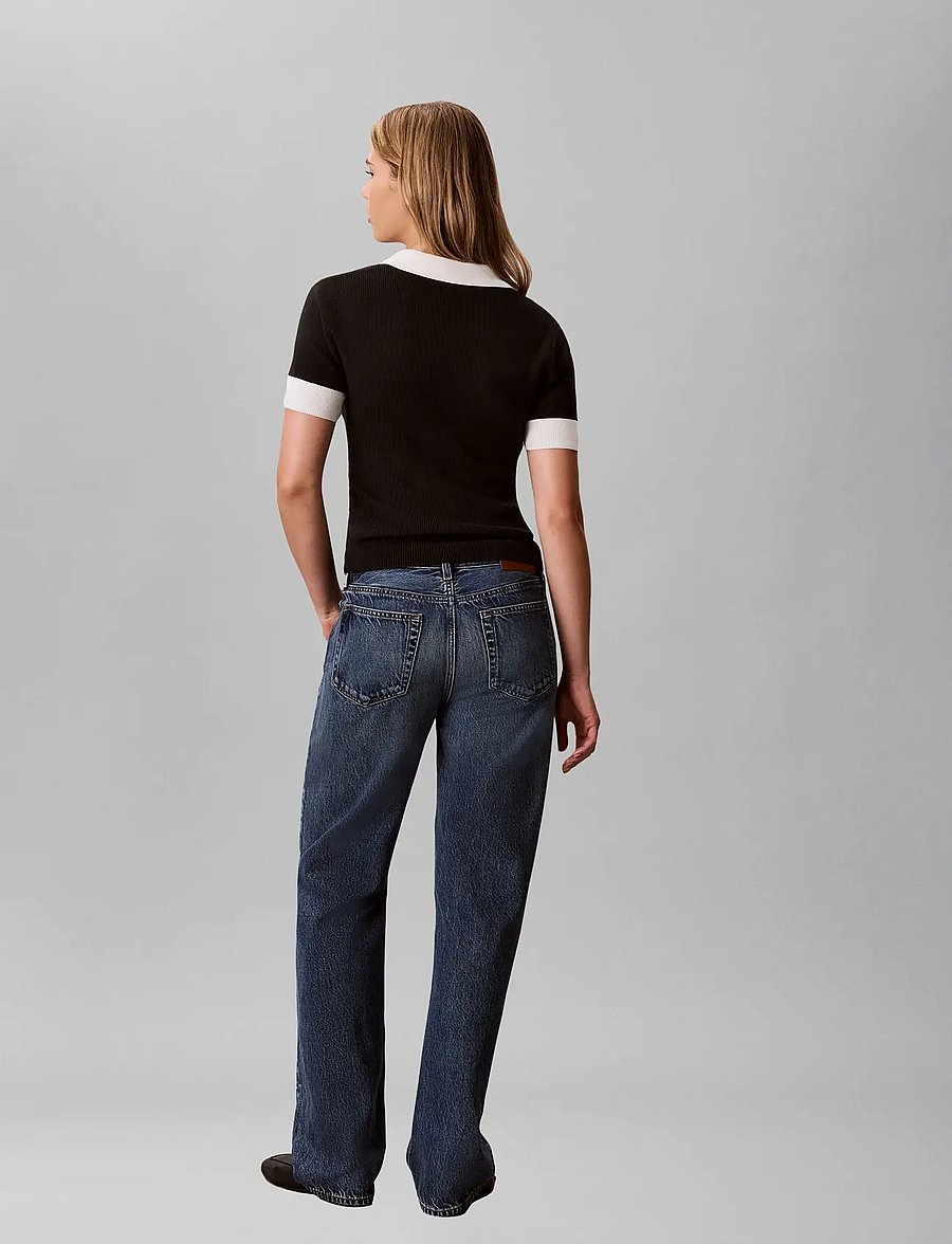 Calvin Klein Jeans - WOVEN LABEL SS POLO - poloshirts - black - 3