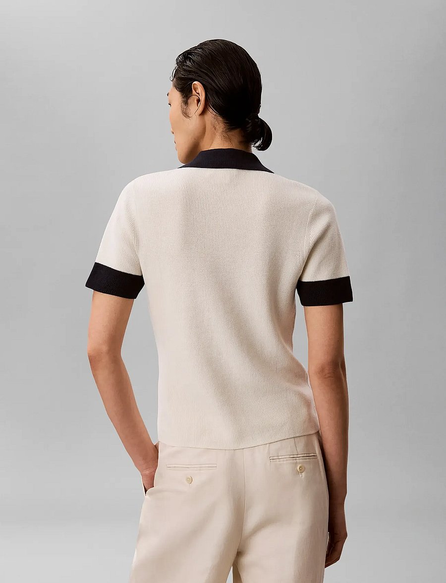 Calvin Klein Jeans - WOVEN LABEL SS POLO - poloshirts - tofu - 2