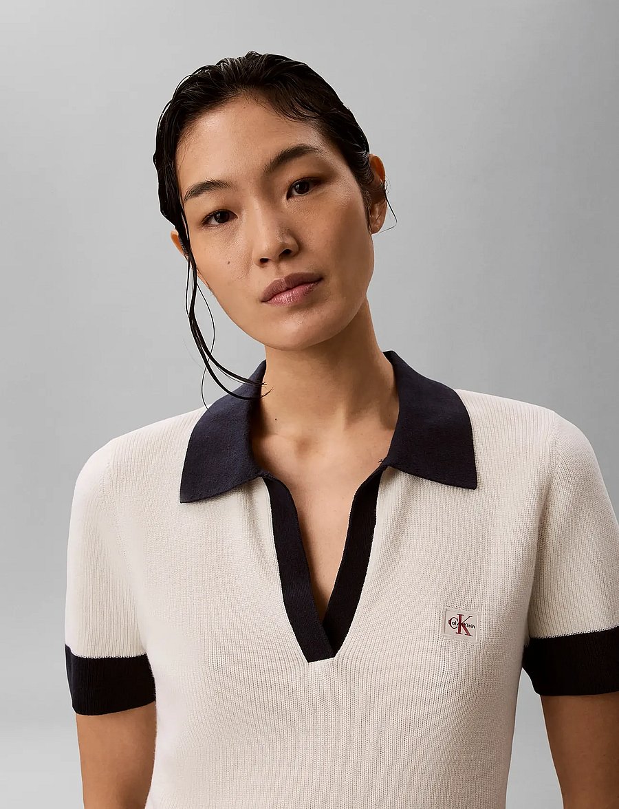 Calvin Klein Jeans - WOVEN LABEL SS POLO - poloshirts - tofu - 3