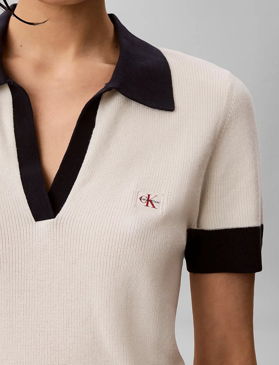 Calvin Klein Jeans - WOVEN LABEL SS POLO - poloshirts - tofu - 4