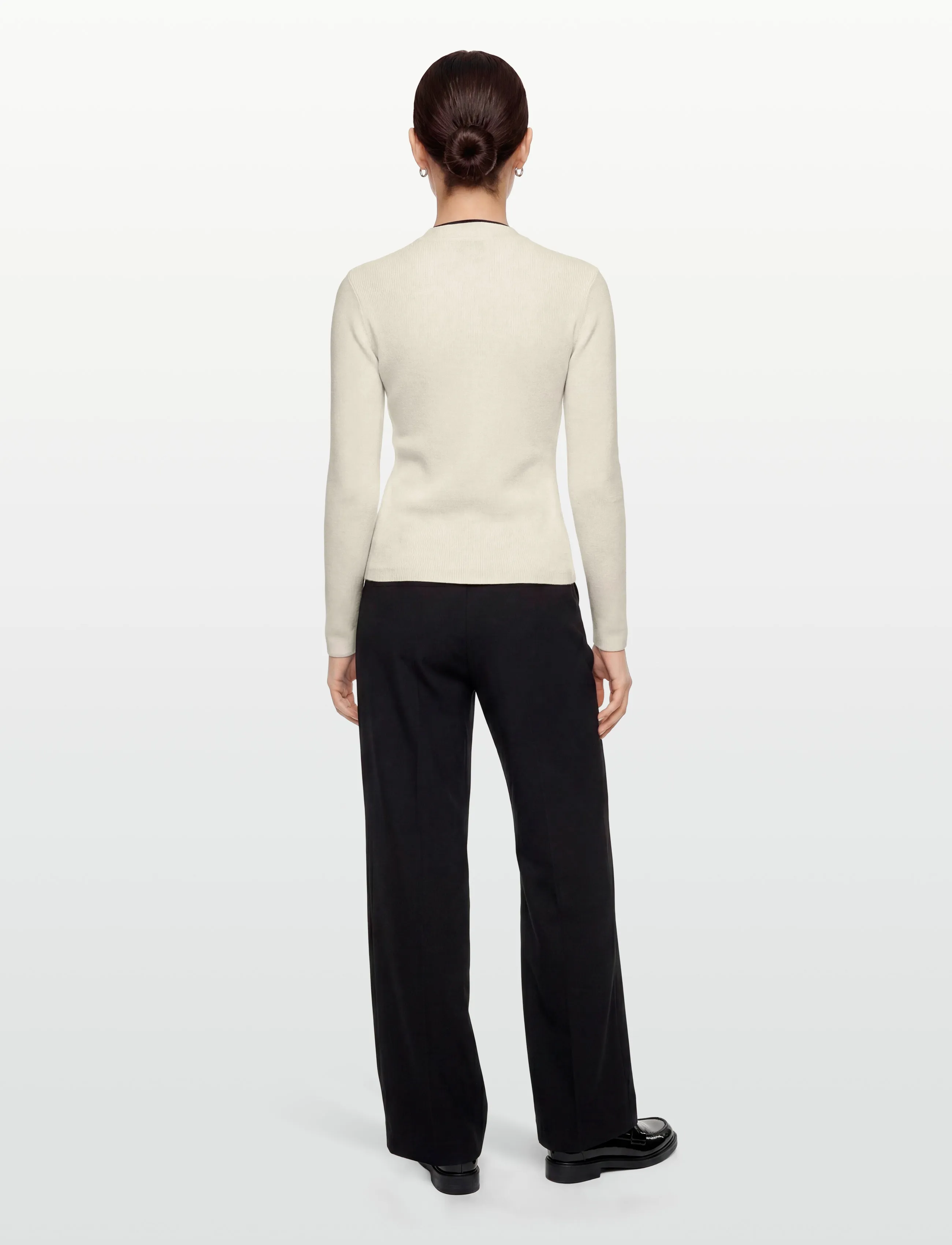 Calvin Klein Jeans - WOVEN LABEL LS CREW NECK - striktrøjer - tofu - 4
