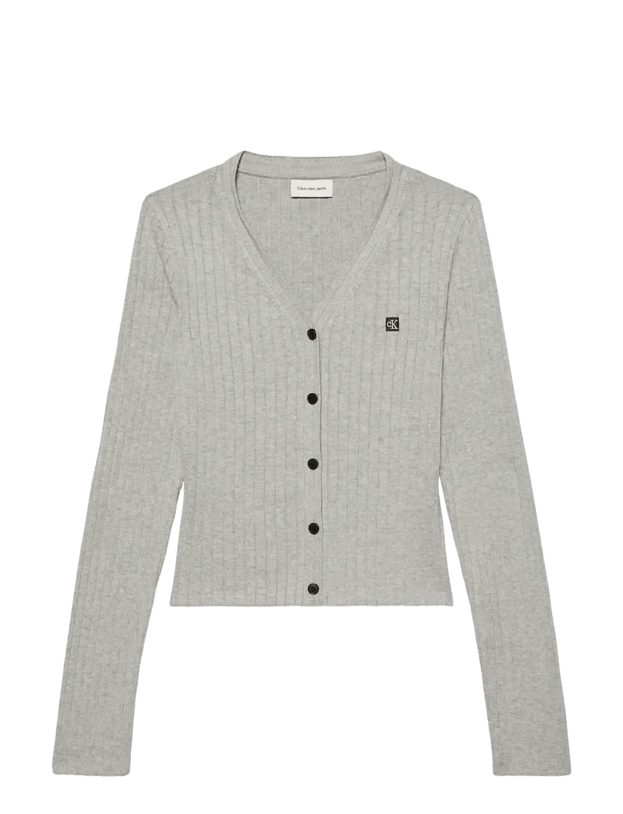 Calvin Klein Jeans - COTTON RIB CARDIGAN - cardigans - b10 grey heather - 1