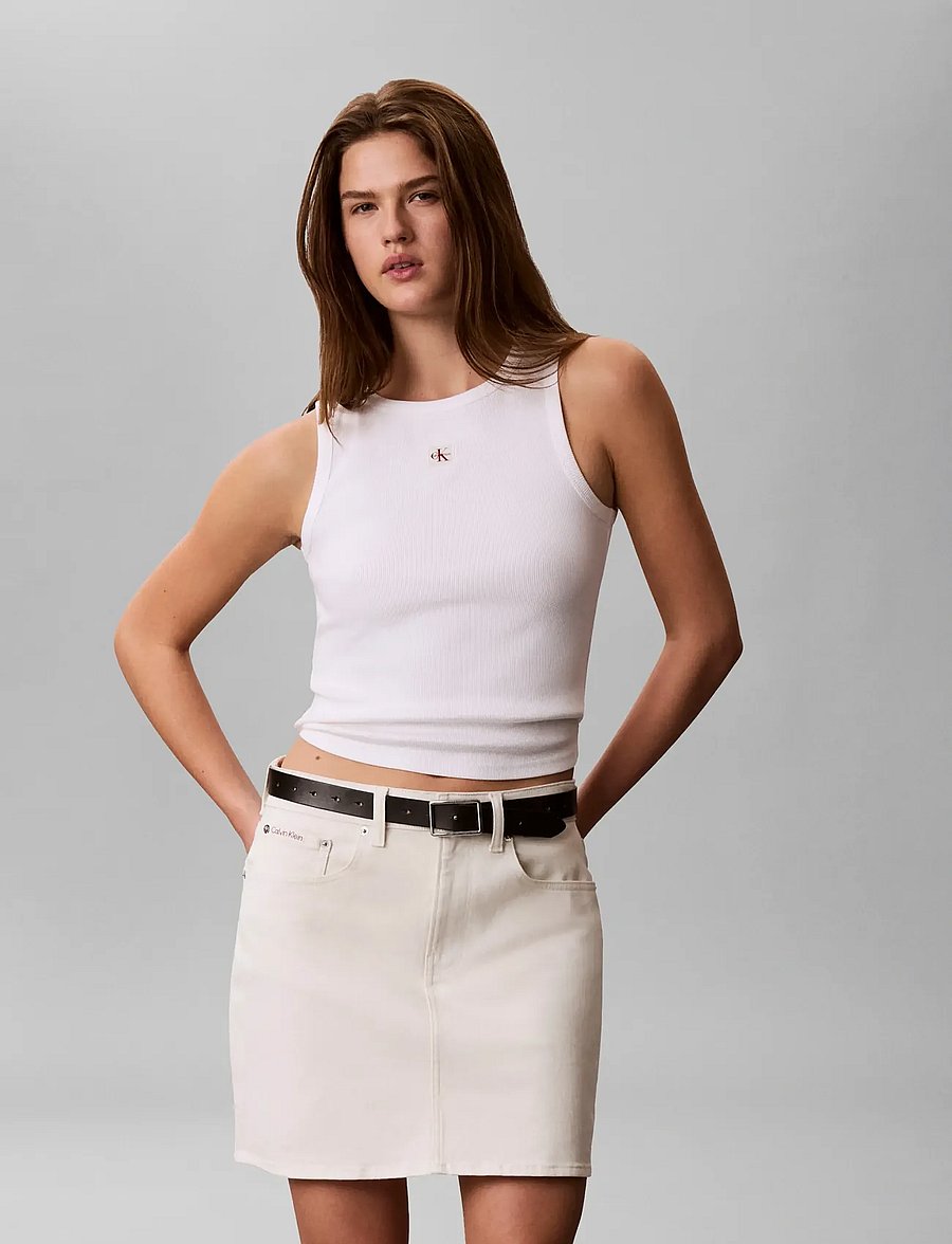 Calvin Klein Jeans - SIGNATURE 90S MINI SKIRT - denim skirts - tofu - 0