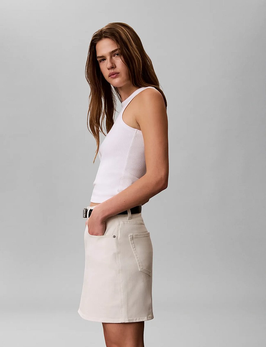 Calvin Klein Jeans - SIGNATURE 90S MINI SKIRT - denim skirts - tofu - 4