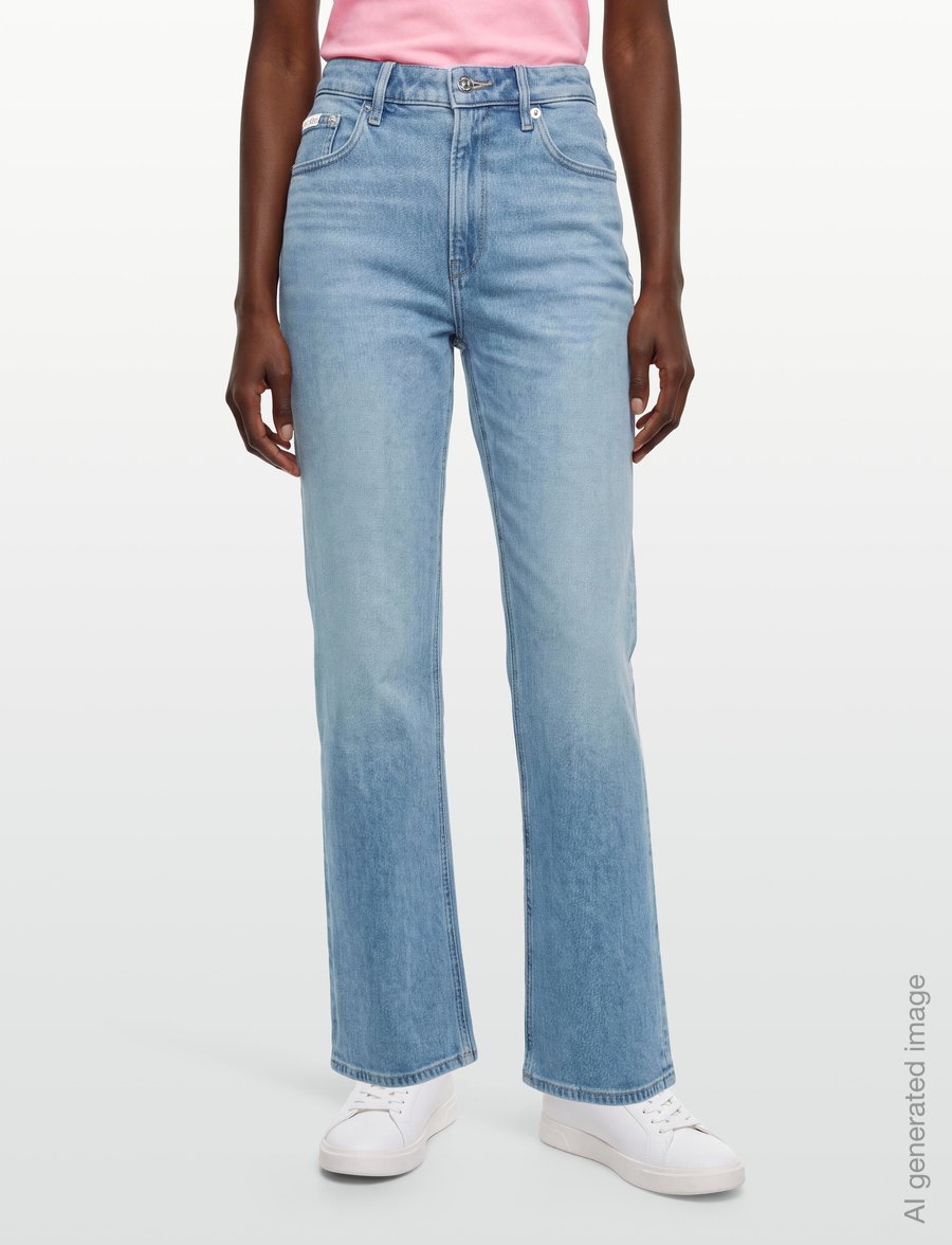 Calvin Klein Jeans - HIGH RISE STRAIGHT AQUA CAST - gerade jeans - aqua cast - 3