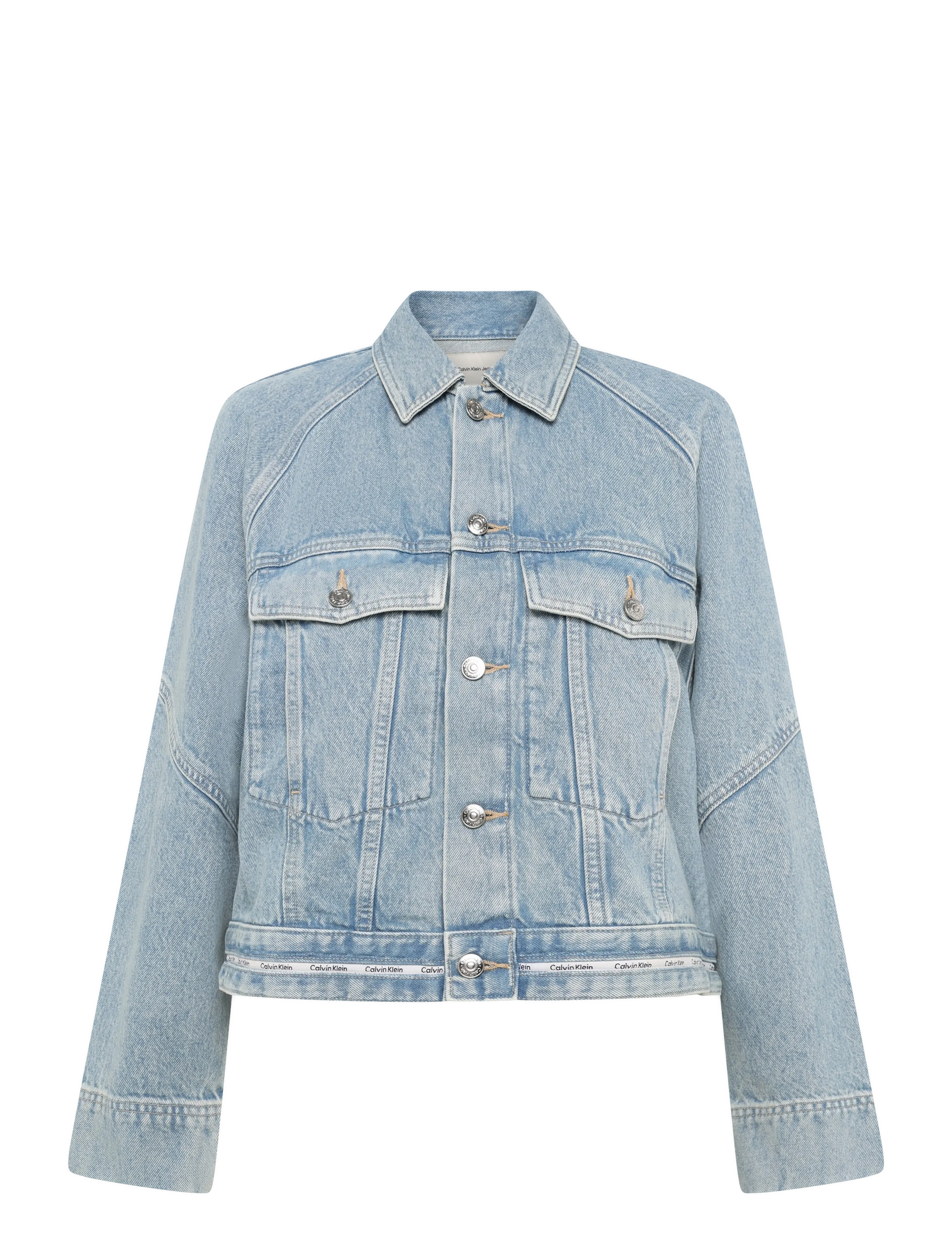 Calvin Klein Jeans BRANDED BOXY DENIM JACKET FRESH - Frühlingsjacken - FRESH WATER / blue