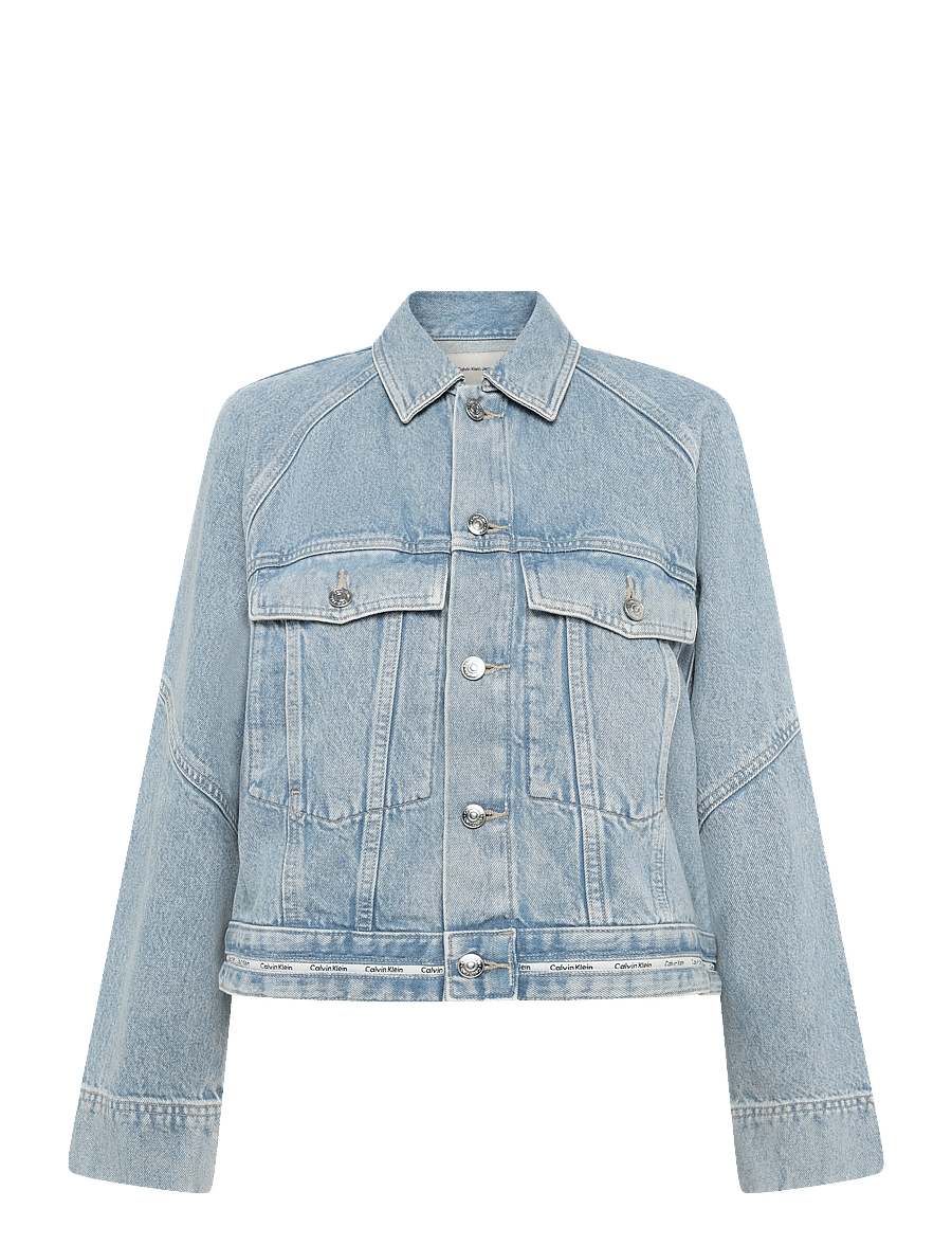 Calvin Klein Jeans - BRANDED BOXY DENIM JACKET FRESH - fresh water - 0