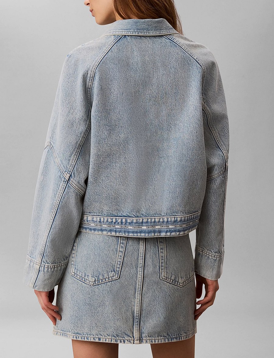 Calvin Klein Jeans - BRANDED BOXY DENIM JACKET FRESH - spijkerjassen - fresh water - 3