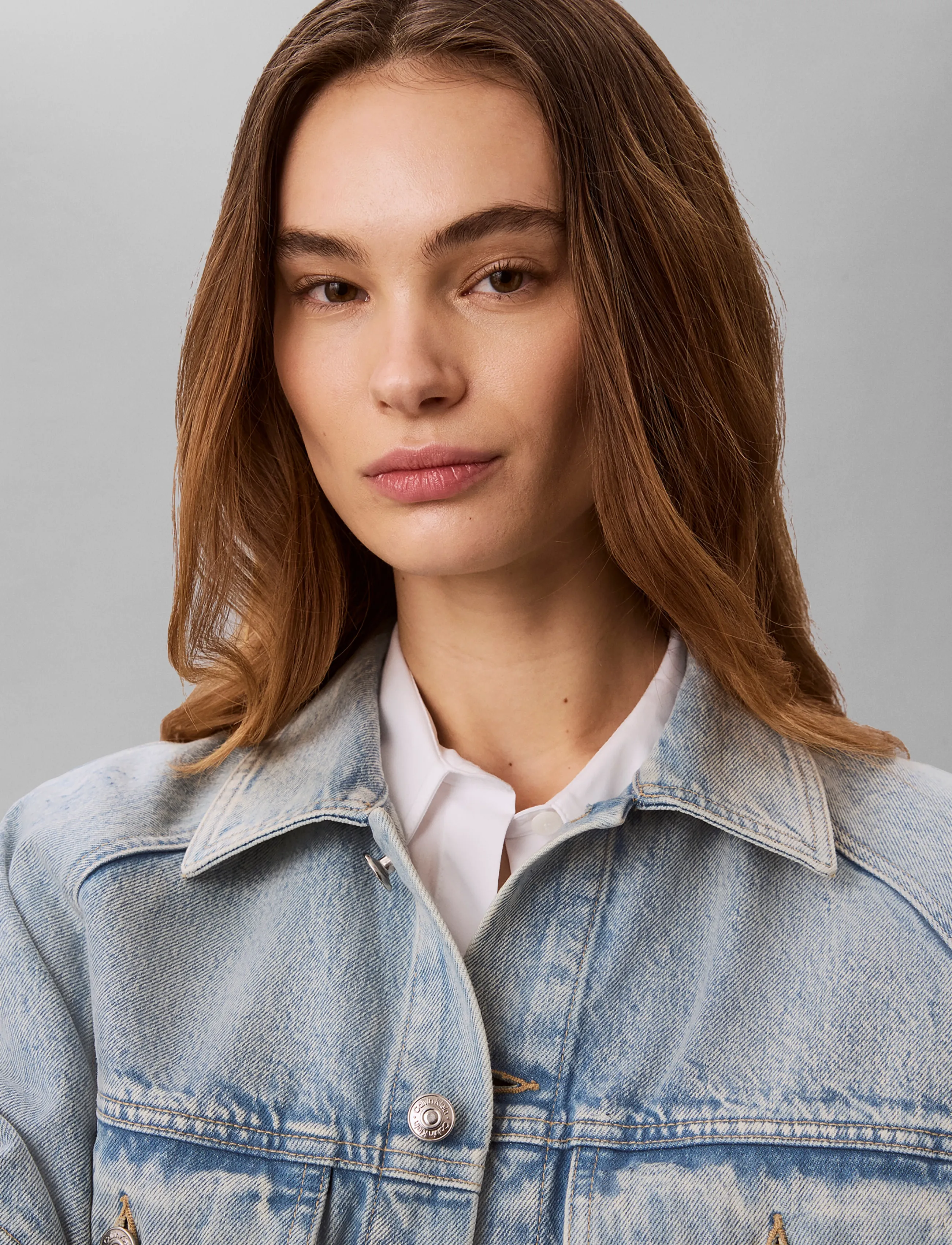 Calvin Klein Jeans - BRANDED BOXY DENIM JACKET FRESH - spijkerjassen - fresh water - 4
