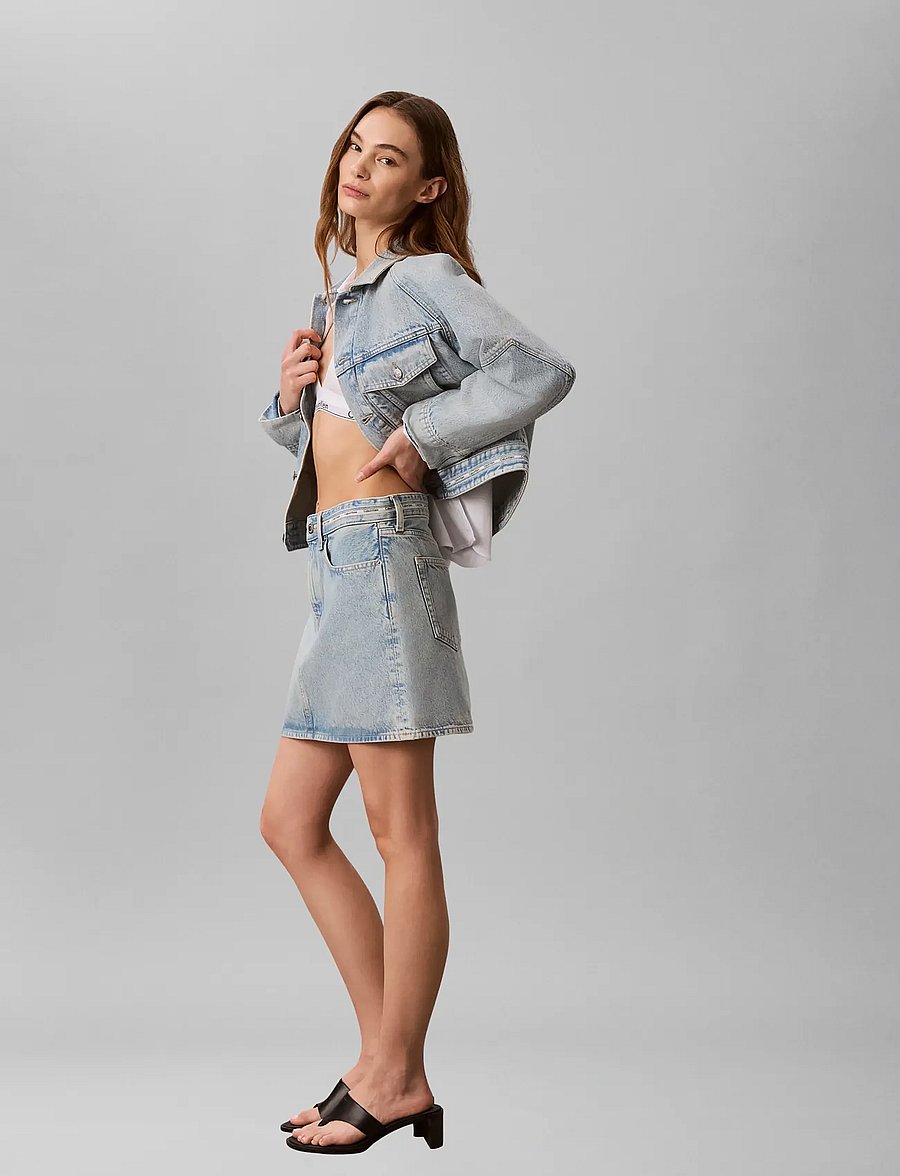 Calvin Klein Jeans - BRANDED MINI SKIRT FRESH WATER - jeansröcke - fresh water - 5