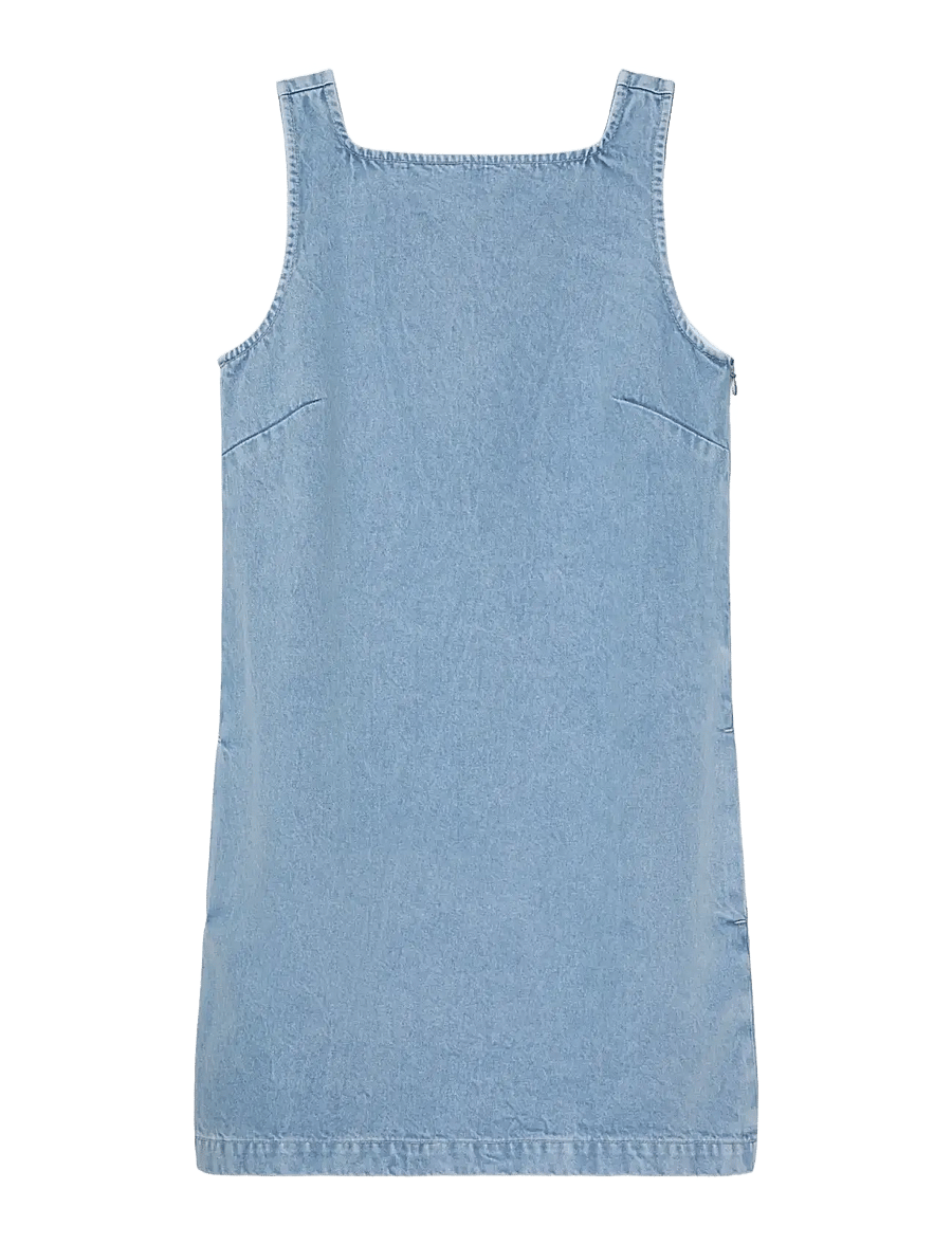 Calvin Klein Jeans - V- NECK DENIM SHIFT DRESS CK AQU - summer dresses - ck aquatic - 1