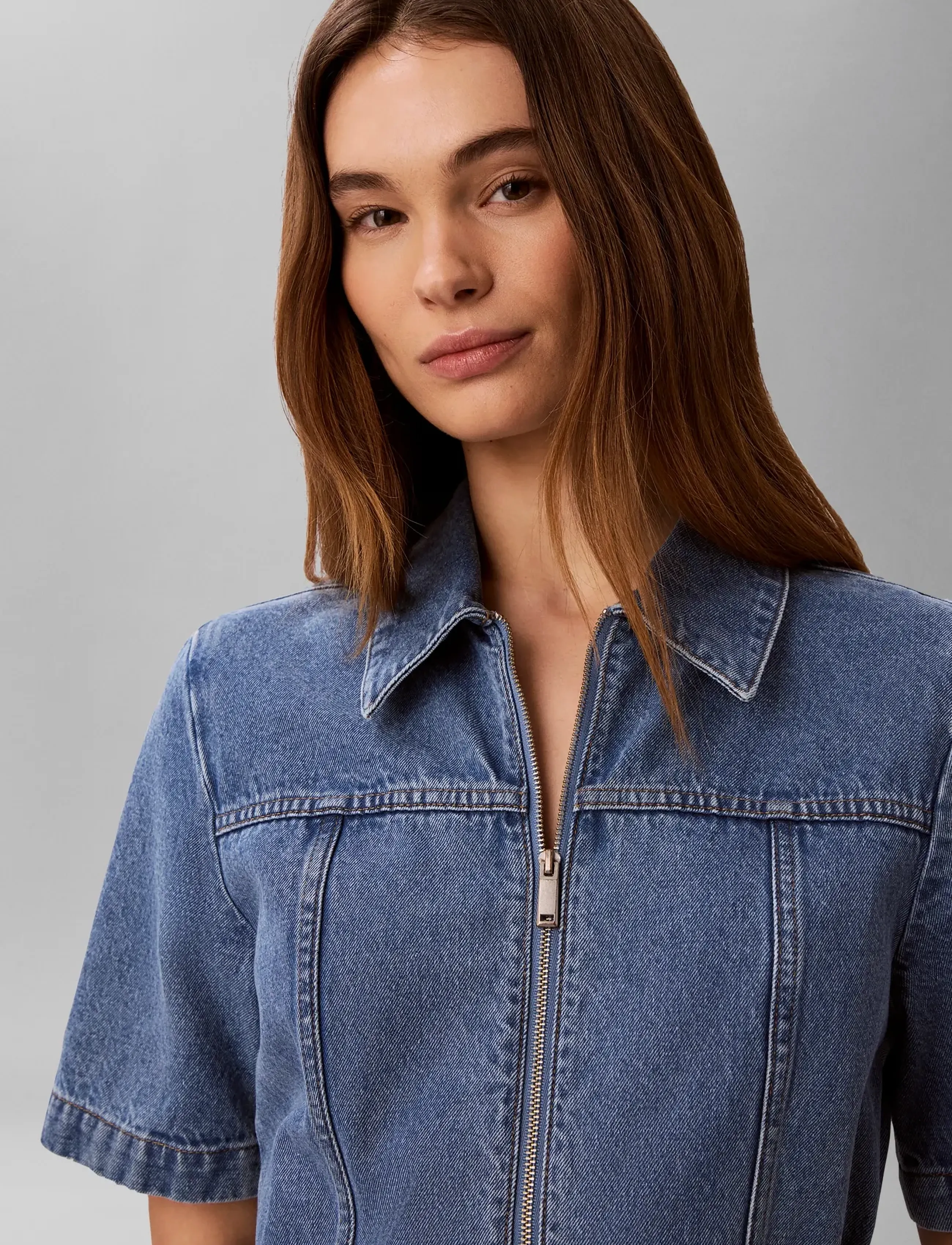 Calvin Klein Jeans - BELTED SHIRT DRESS RADIO BLUES - robes en jeans - radio blues - 3