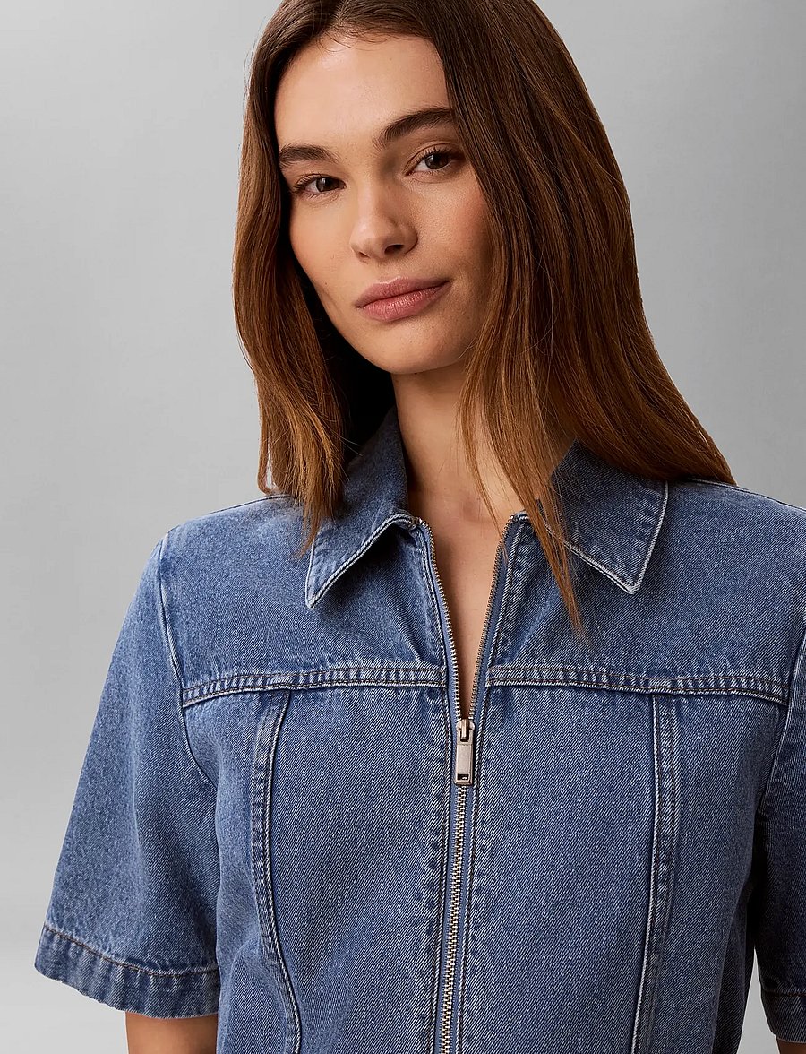 Calvin Klein Jeans - BELTED SHIRT DRESS RADIO BLUES - robes en jeans - radio blues - 3