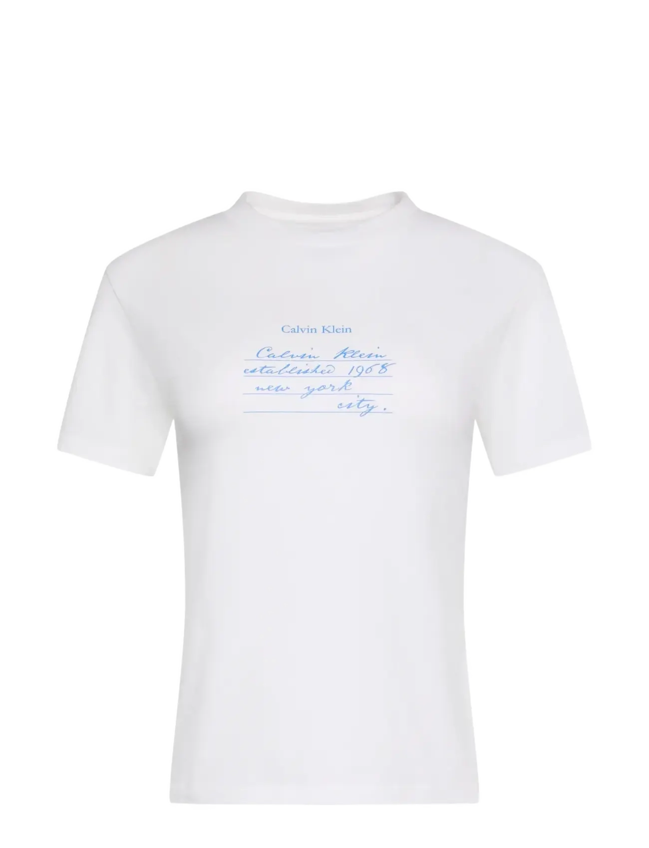 Calvin Klein Jeans SS CLASSIC HANDWRITING LOGO TEE - Nyheder - BRIGHT WHITE / white