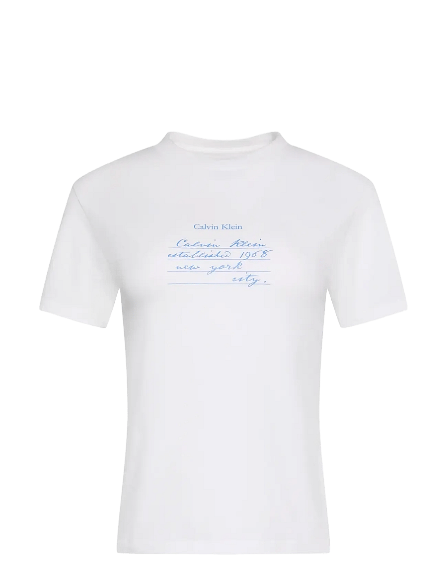 Calvin Klein Jeans - SS CLASSIC HANDWRITING LOGO TEE - t-särgid - bright white - 1