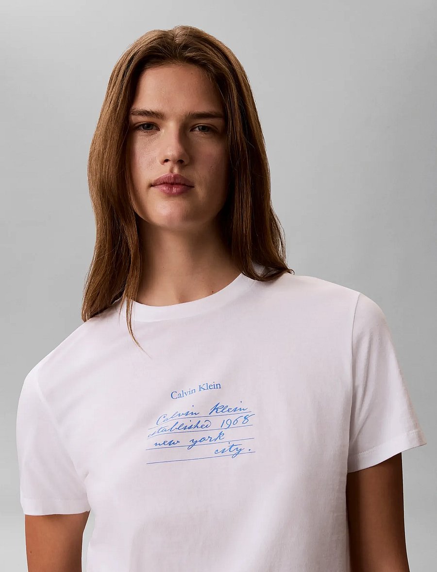 Calvin Klein Jeans - SS CLASSIC HANDWRITING LOGO TEE - t-särgid - bright white - 3