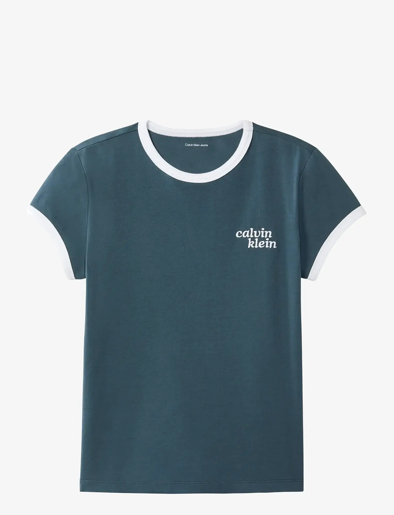 Calvin Klein Jeans - SS SLIM LOGO RINGER TEE - t-shirts - dark slate - 1