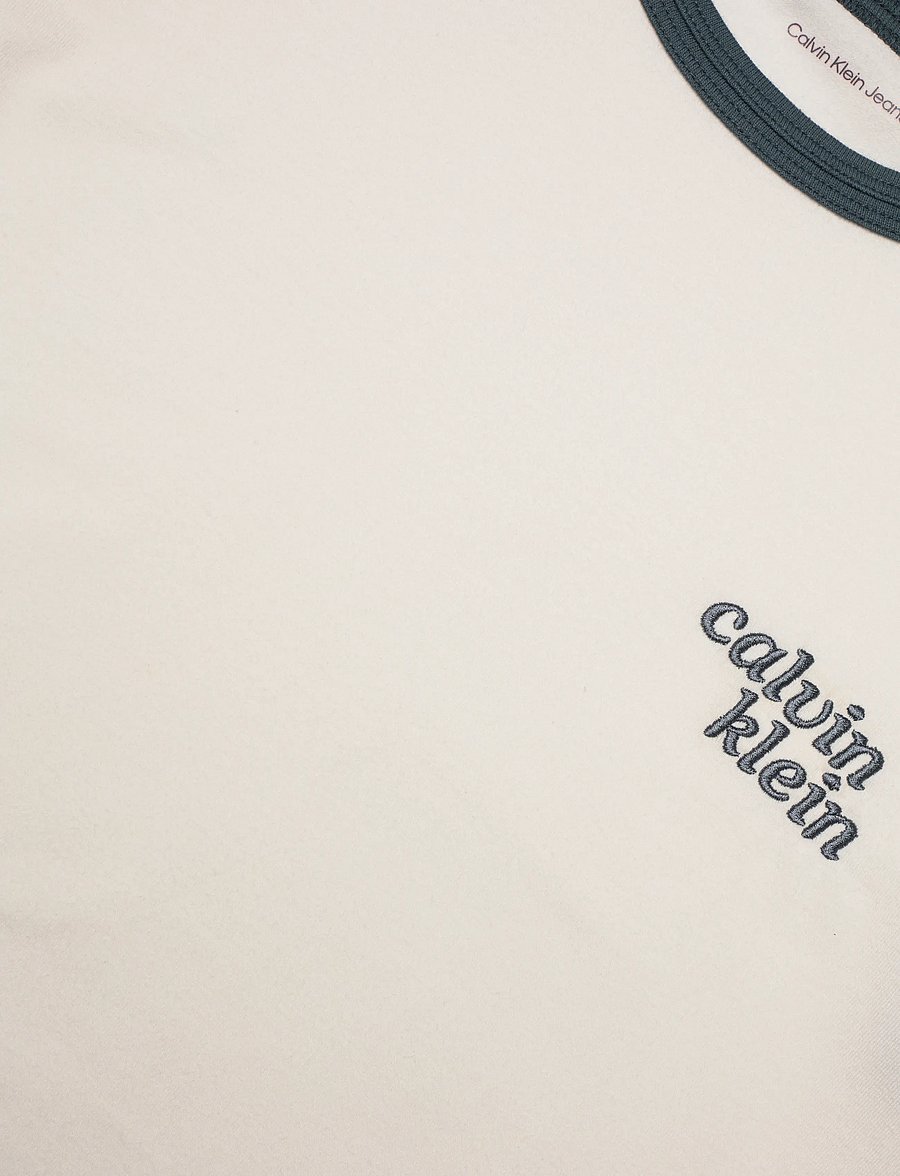 Calvin Klein Jeans - SS SLIM LOGO RINGER TEE - t-shirts - tofu - 5