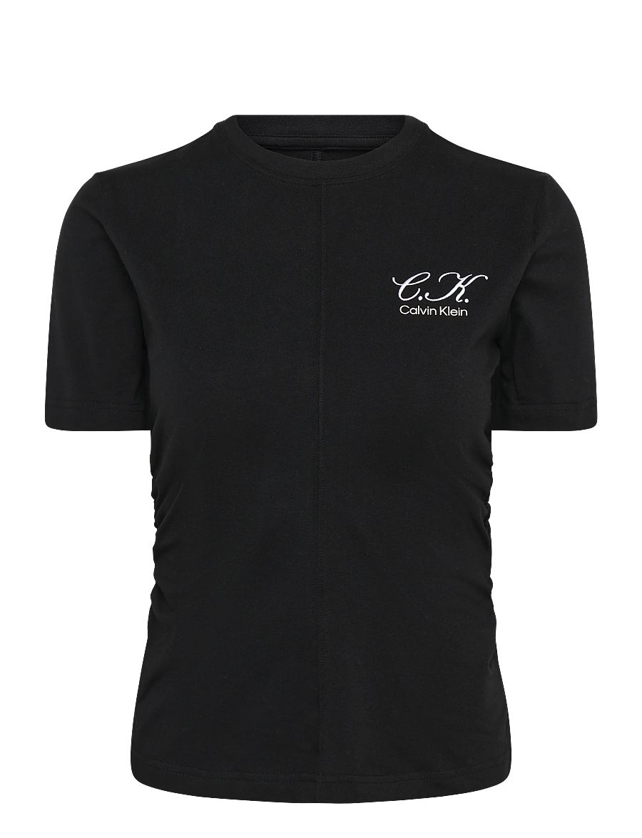 Calvin Klein Jeans - SS SLIM LOGO INITIAL TEE - t-shirts - black - 1