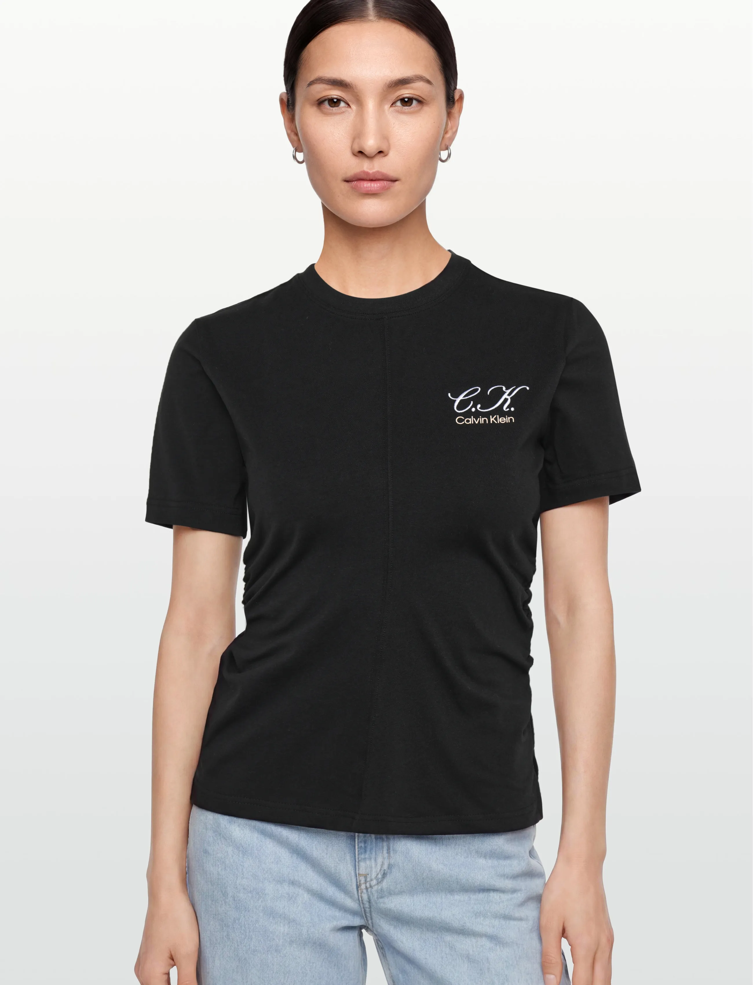 Calvin Klein Jeans - SS SLIM LOGO INITIAL TEE - t-shirts - black - 3