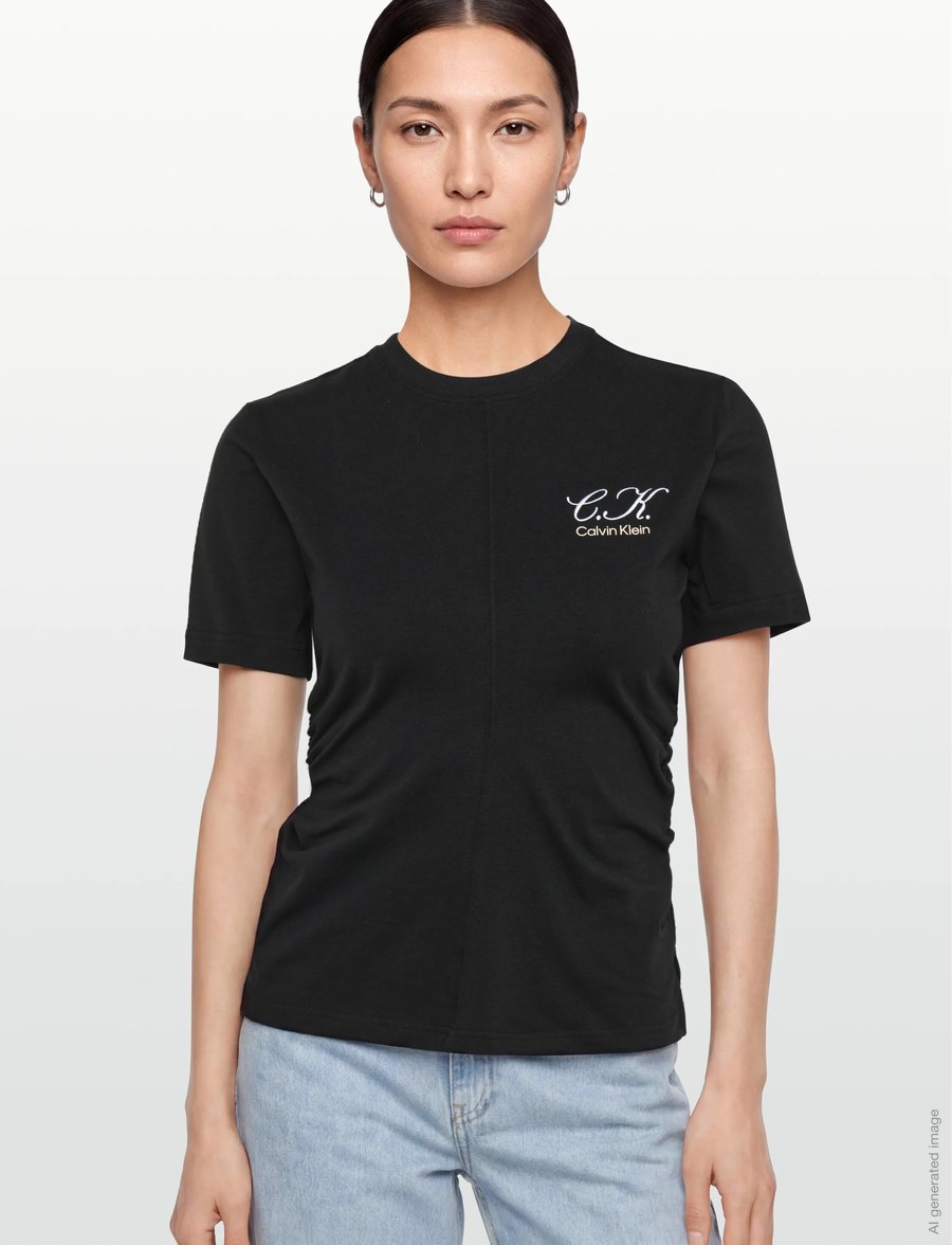 Calvin Klein Jeans - SS SLIM LOGO INITIAL TEE - t-shirts - black - 3