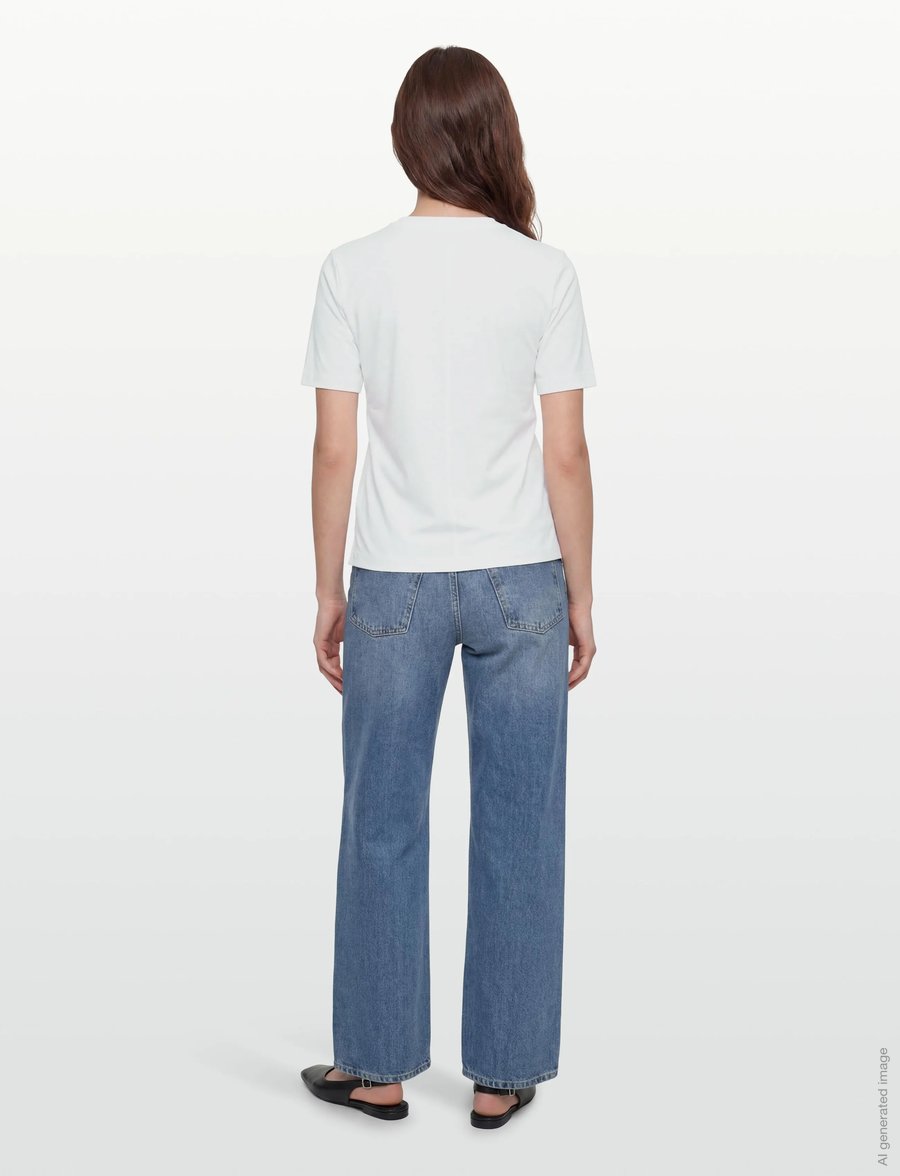 Calvin Klein Jeans - SS SLIM LOGO INITIAL TEE - t-shirts - bright white - 4