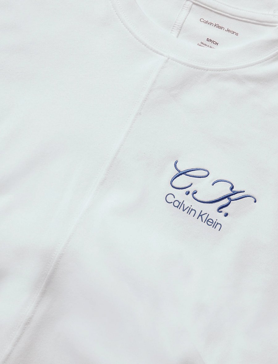 Calvin Klein Jeans - SS SLIM LOGO INITIAL TEE - t-shirts - bright white - 2