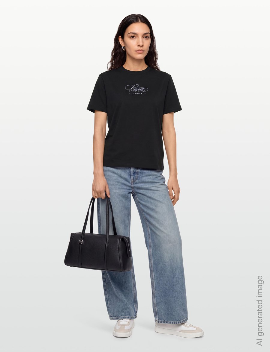 Calvin Klein Jeans - SS CLASSIC SCRIPT CALVIN TEE - t-shirts - black - 0