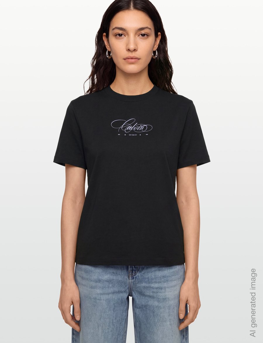 Calvin Klein Jeans - SS CLASSIC SCRIPT CALVIN TEE - t-shirts - black - 3