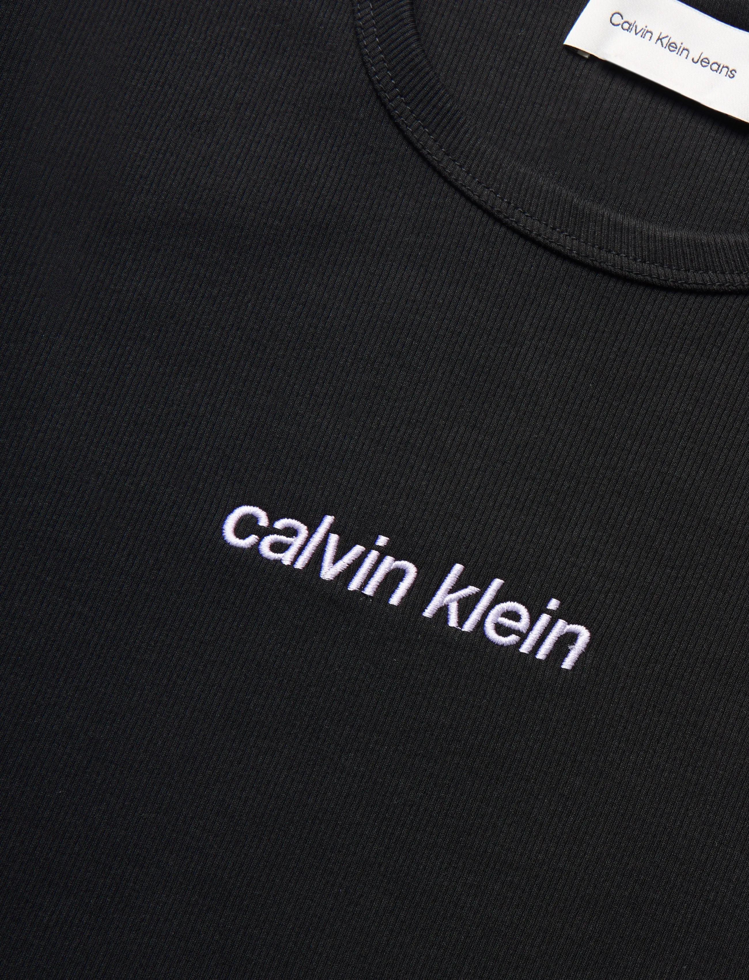 Calvin Klein Jeans - SS CONTOUR RIB LOGO RINGER TEE - black - 2