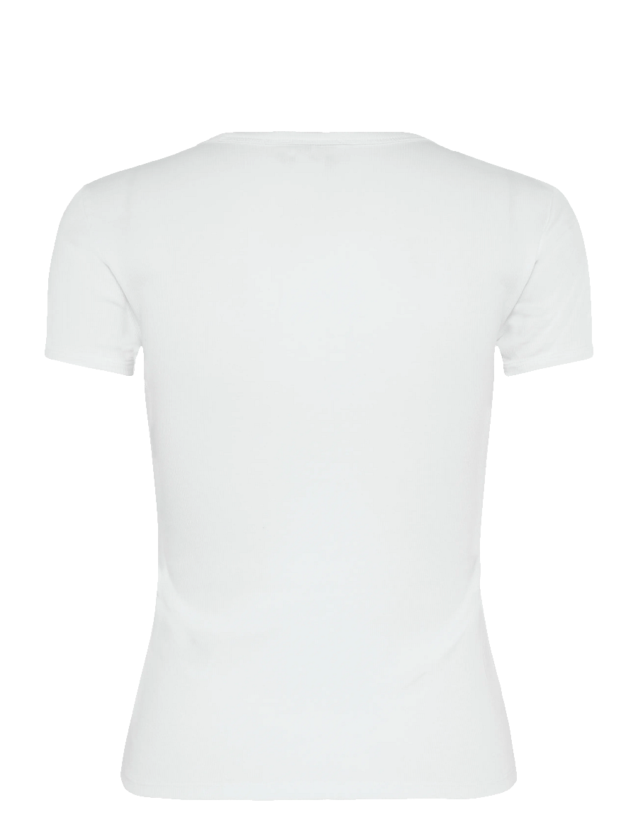Calvin Klein Jeans - SS CONTOUR RIB LOGO RINGER TEE - t-shirts - bright white - 1