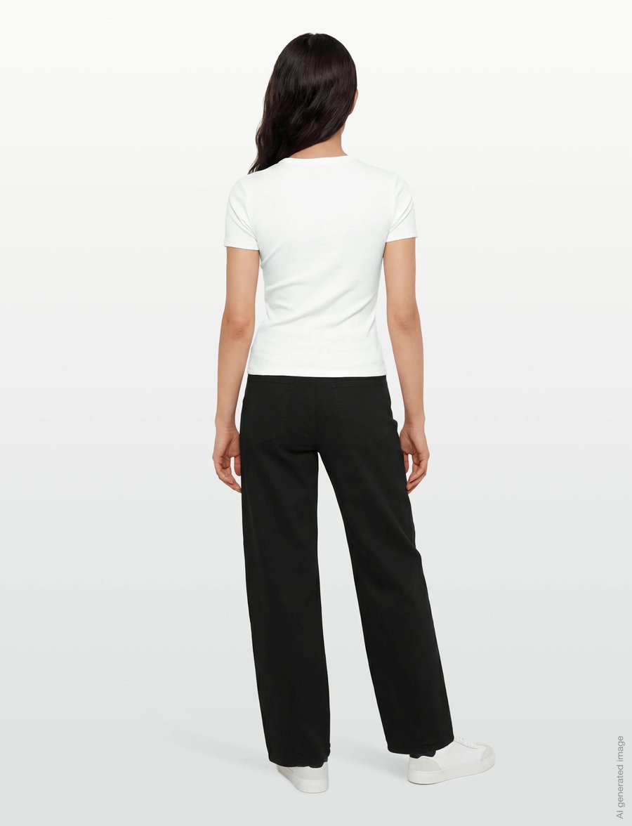 Calvin Klein Jeans - SS CONTOUR RIB LOGO RINGER TEE - t-shirts - bright white - 4