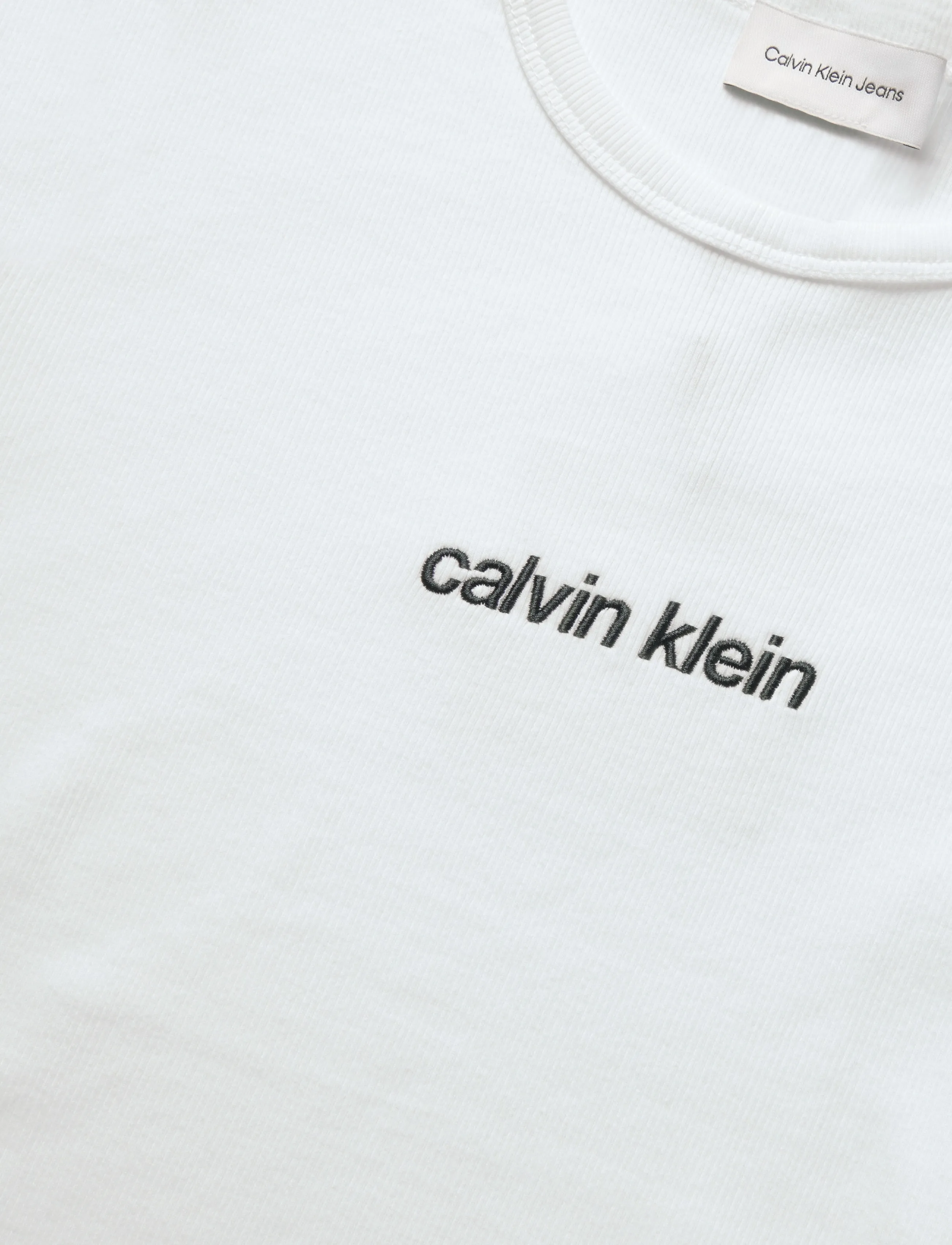 Calvin Klein Jeans - SS CONTOUR RIB LOGO RINGER TEE - bright white - 2